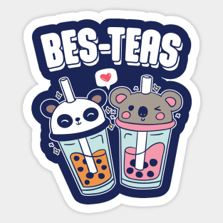 Bes-Teas Cute Bubble Tea Kawaii Panda And Koala Sticker